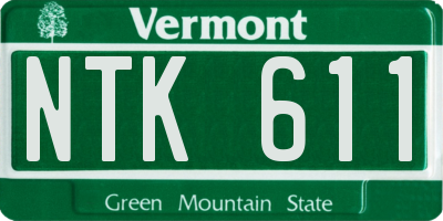 VT license plate NTK611