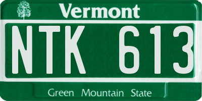VT license plate NTK613