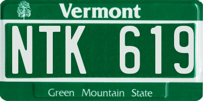 VT license plate NTK619