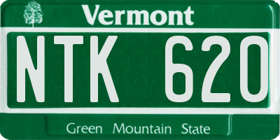 VT license plate NTK620