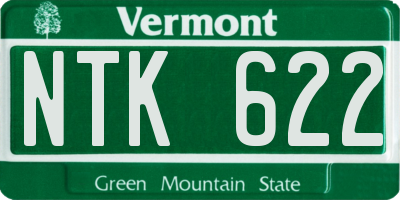 VT license plate NTK622