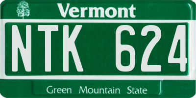 VT license plate NTK624