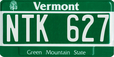 VT license plate NTK627