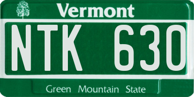 VT license plate NTK630