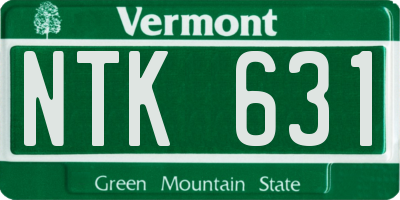 VT license plate NTK631