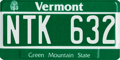 VT license plate NTK632