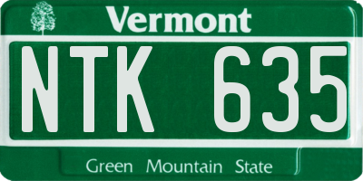 VT license plate NTK635