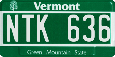 VT license plate NTK636