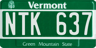 VT license plate NTK637