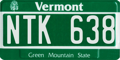 VT license plate NTK638