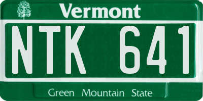 VT license plate NTK641