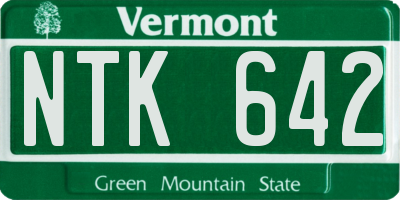 VT license plate NTK642
