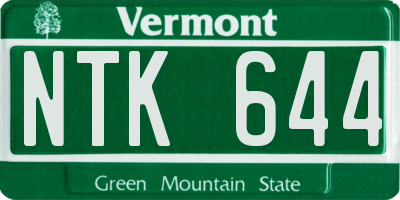 VT license plate NTK644
