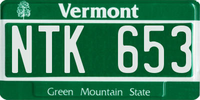 VT license plate NTK653