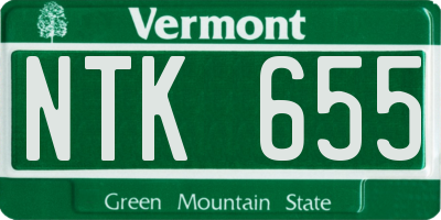 VT license plate NTK655
