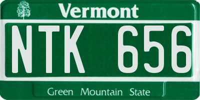 VT license plate NTK656
