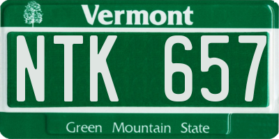 VT license plate NTK657