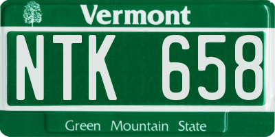 VT license plate NTK658