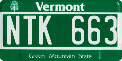 VT license plate NTK663