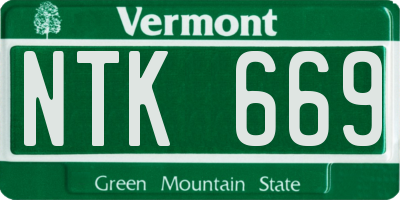 VT license plate NTK669