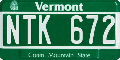 VT license plate NTK672