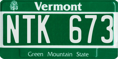 VT license plate NTK673