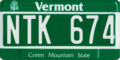 VT license plate NTK674