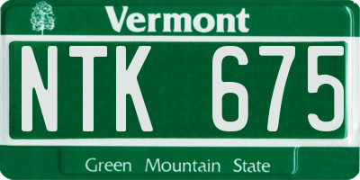 VT license plate NTK675