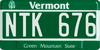 VT license plate NTK676