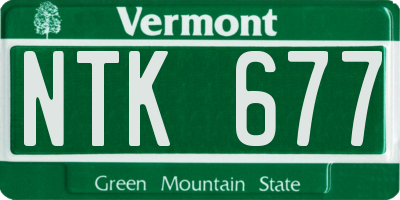 VT license plate NTK677