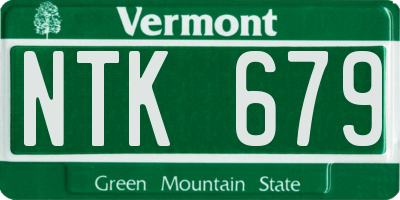 VT license plate NTK679