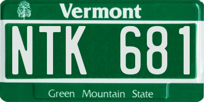VT license plate NTK681