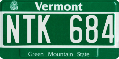VT license plate NTK684