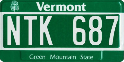 VT license plate NTK687