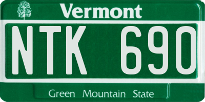 VT license plate NTK690