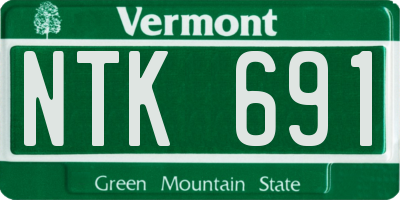 VT license plate NTK691