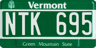 VT license plate NTK695