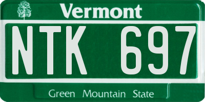 VT license plate NTK697