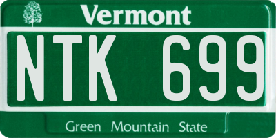 VT license plate NTK699
