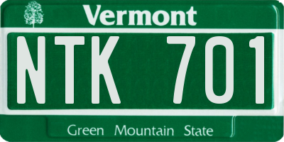 VT license plate NTK701