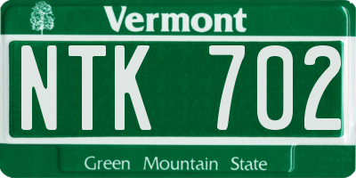 VT license plate NTK702