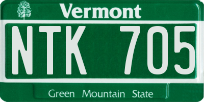 VT license plate NTK705