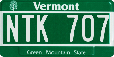VT license plate NTK707