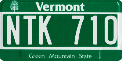 VT license plate NTK710