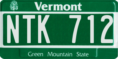 VT license plate NTK712