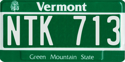 VT license plate NTK713