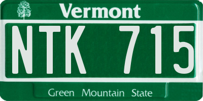 VT license plate NTK715