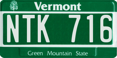 VT license plate NTK716