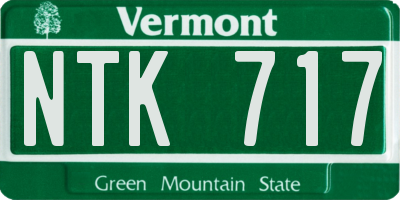 VT license plate NTK717