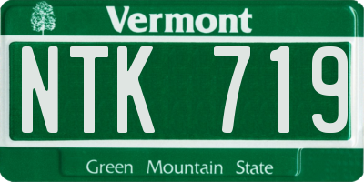 VT license plate NTK719